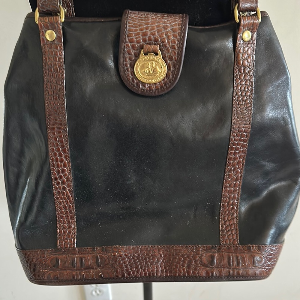 Brahmin Black and Brown Satchel